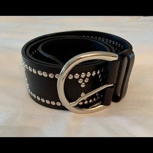 Black leather belt